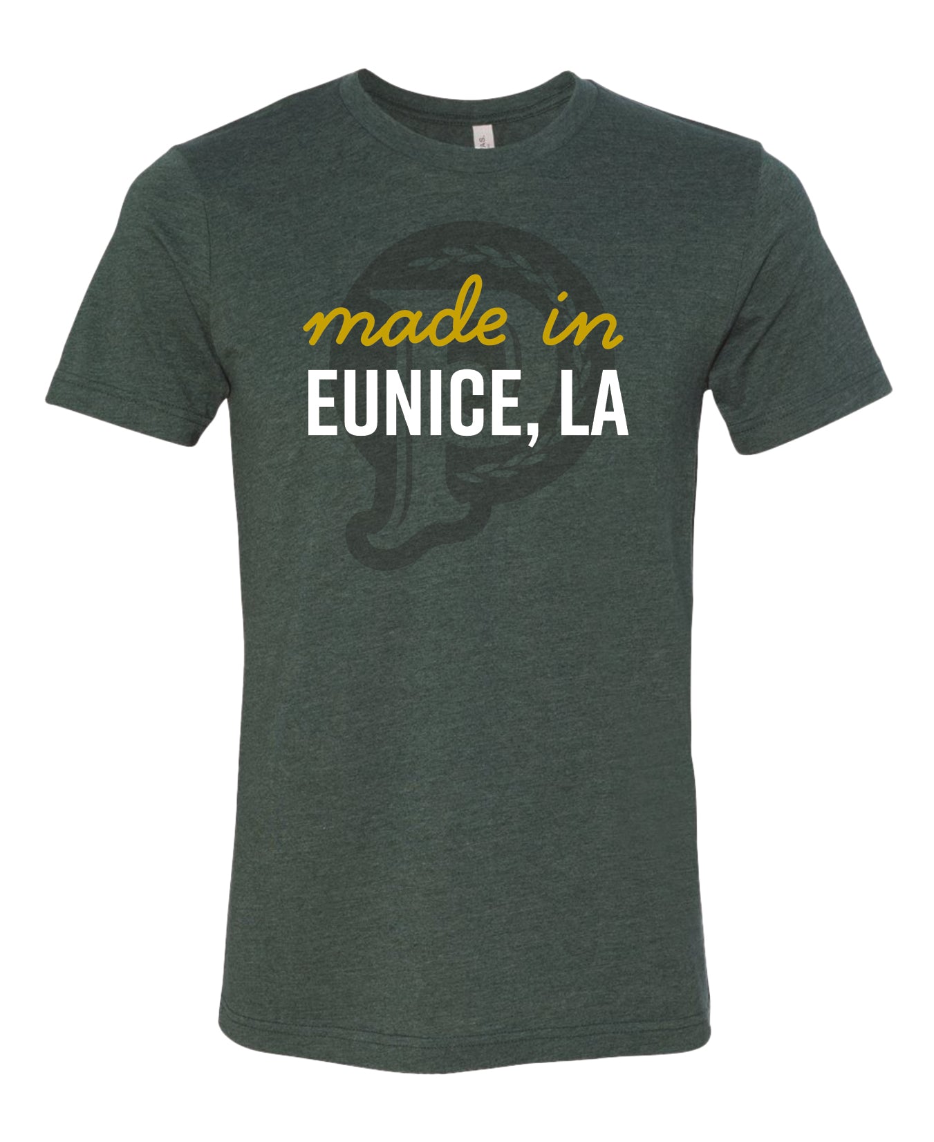 Parish Rice green t-shirt made in Eunice Louisiana