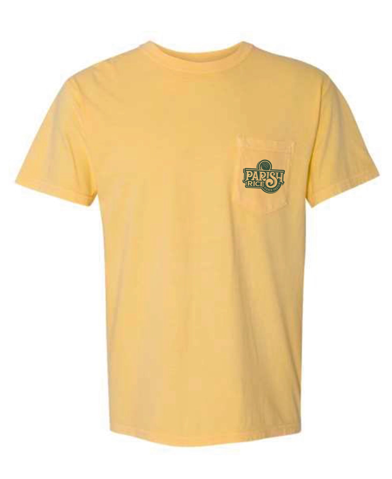 Parish Rice yellow t-shirt with Cook Some Rice print